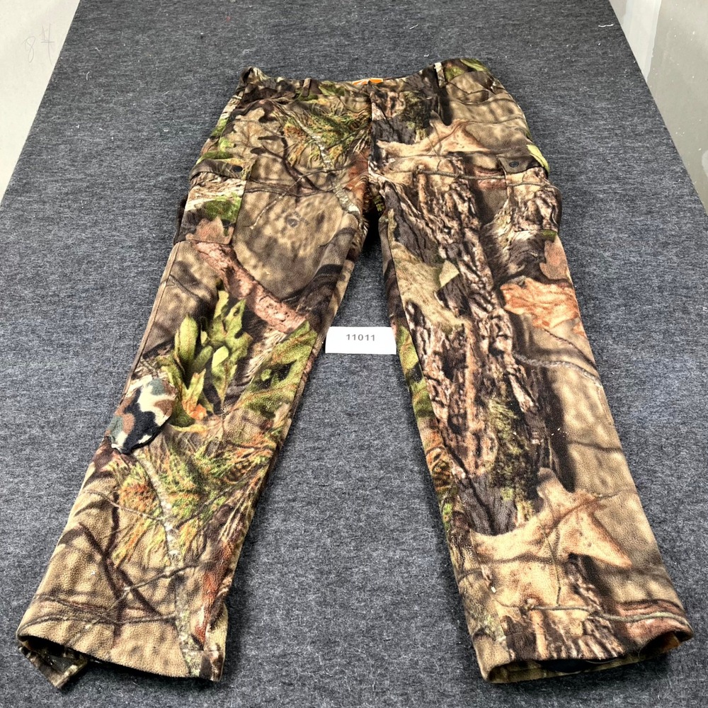 Drake Non-Typical Fleece Hunting Cargo Pants Men XL Brown Green Camouflage Print